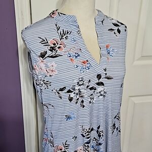 2 For $15 Blue Floral Tunic
